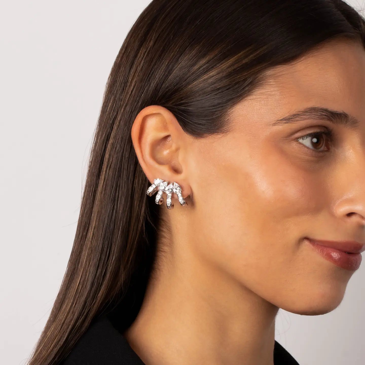 Teardrop Four Row Ear Cuff