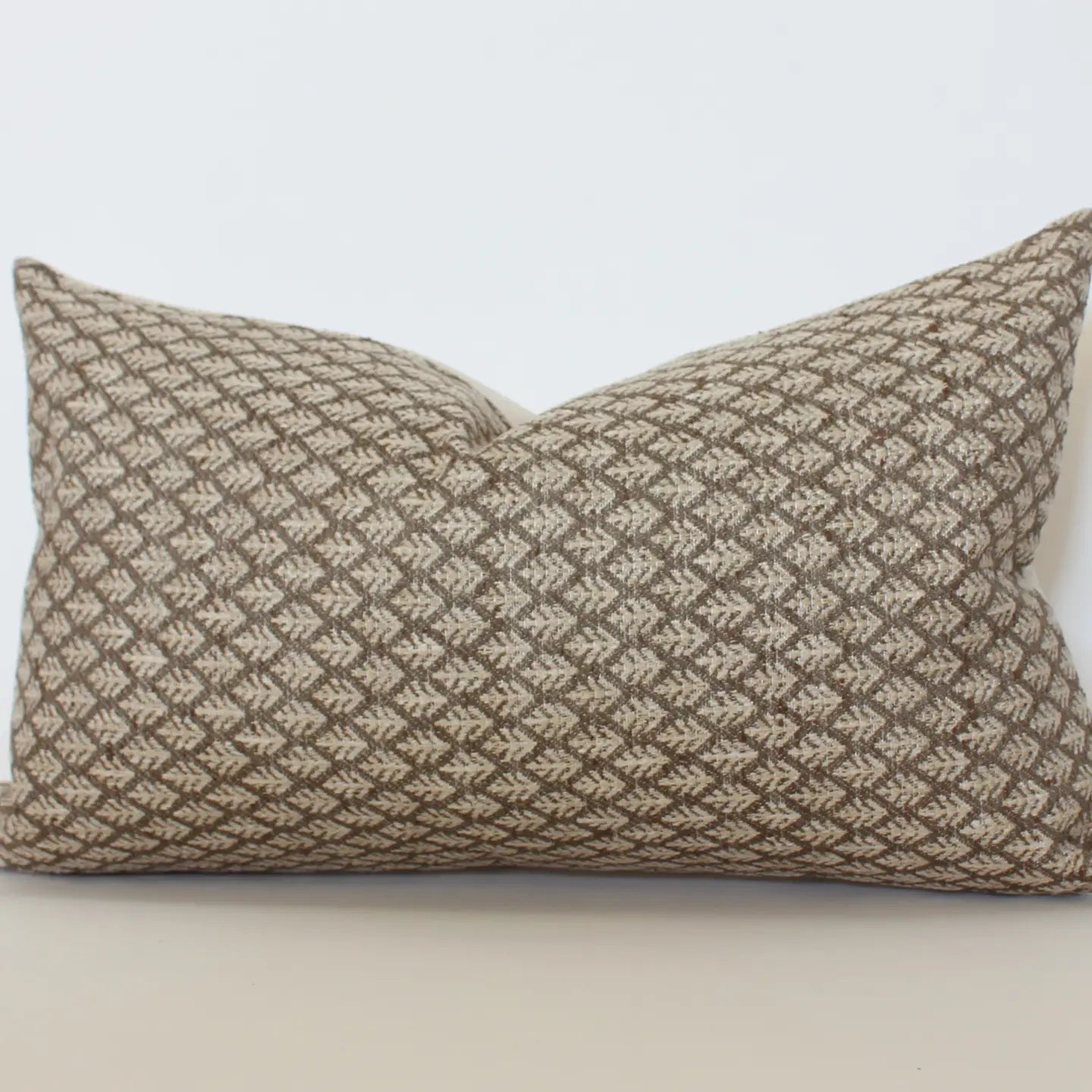 Textileish, Brown Floral Lumbar Pillow