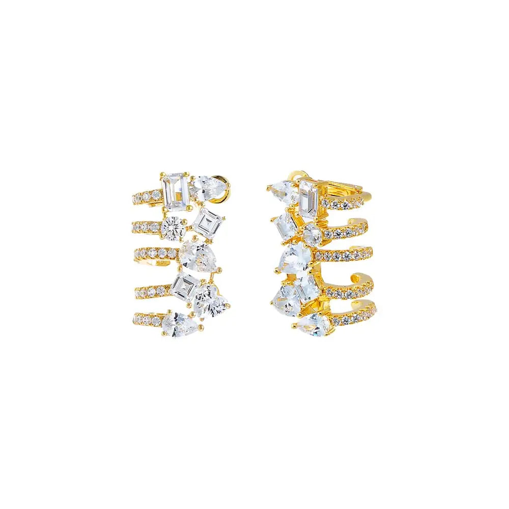 Pave X Fancy Cage Stud Earring