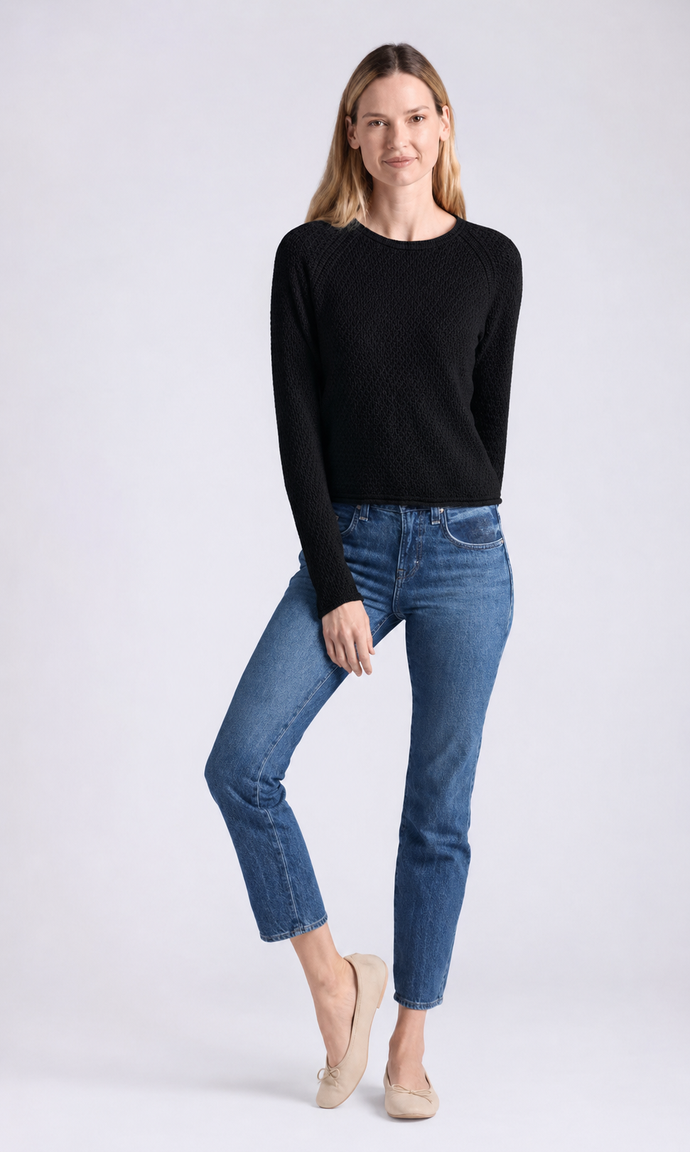 MR, Sheer Raglan Crew