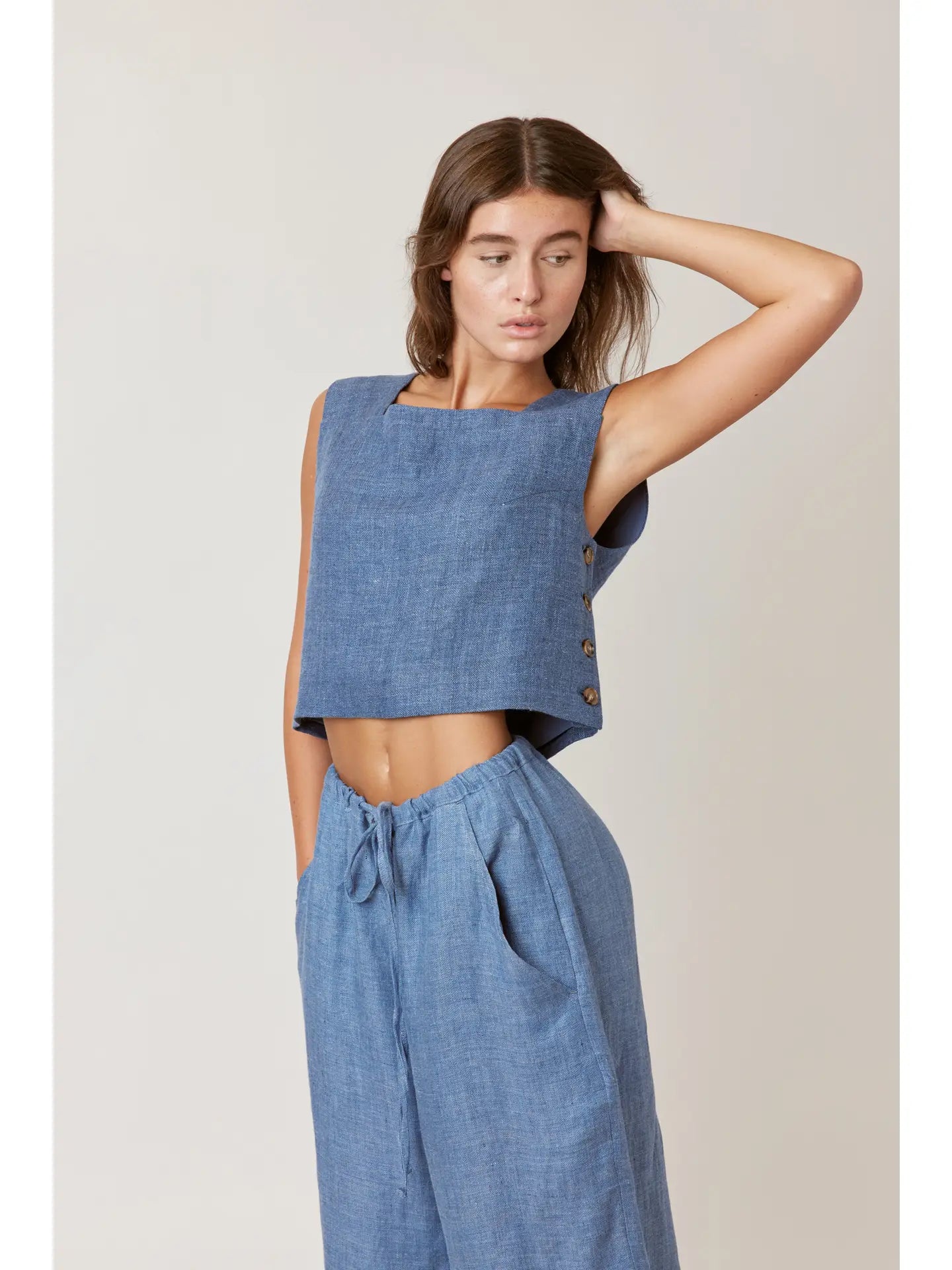 Cropped Denim Tank