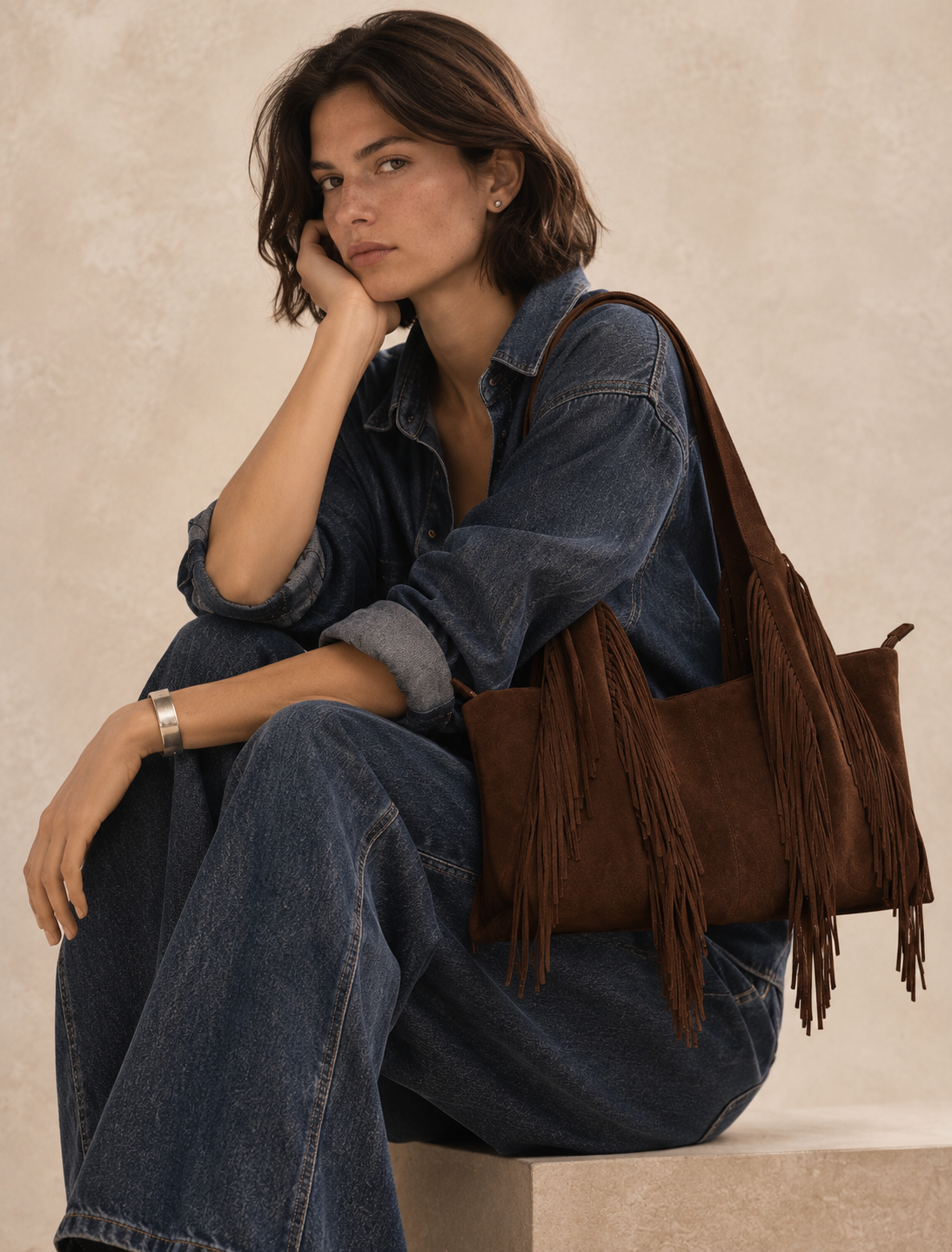 Carter Fringe Suede Bag