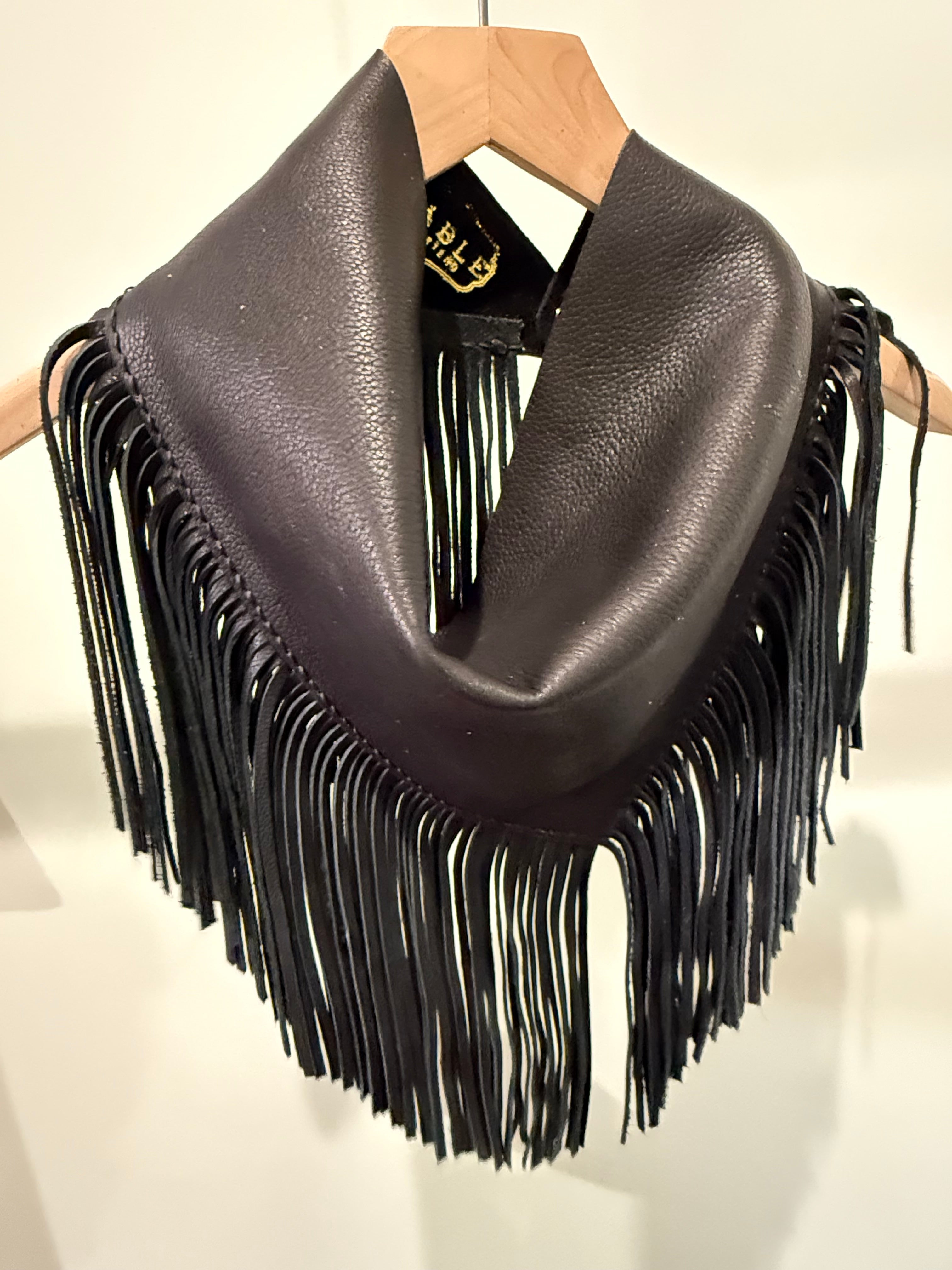 Sable Western "Kellie," Leather Fringe Scarf