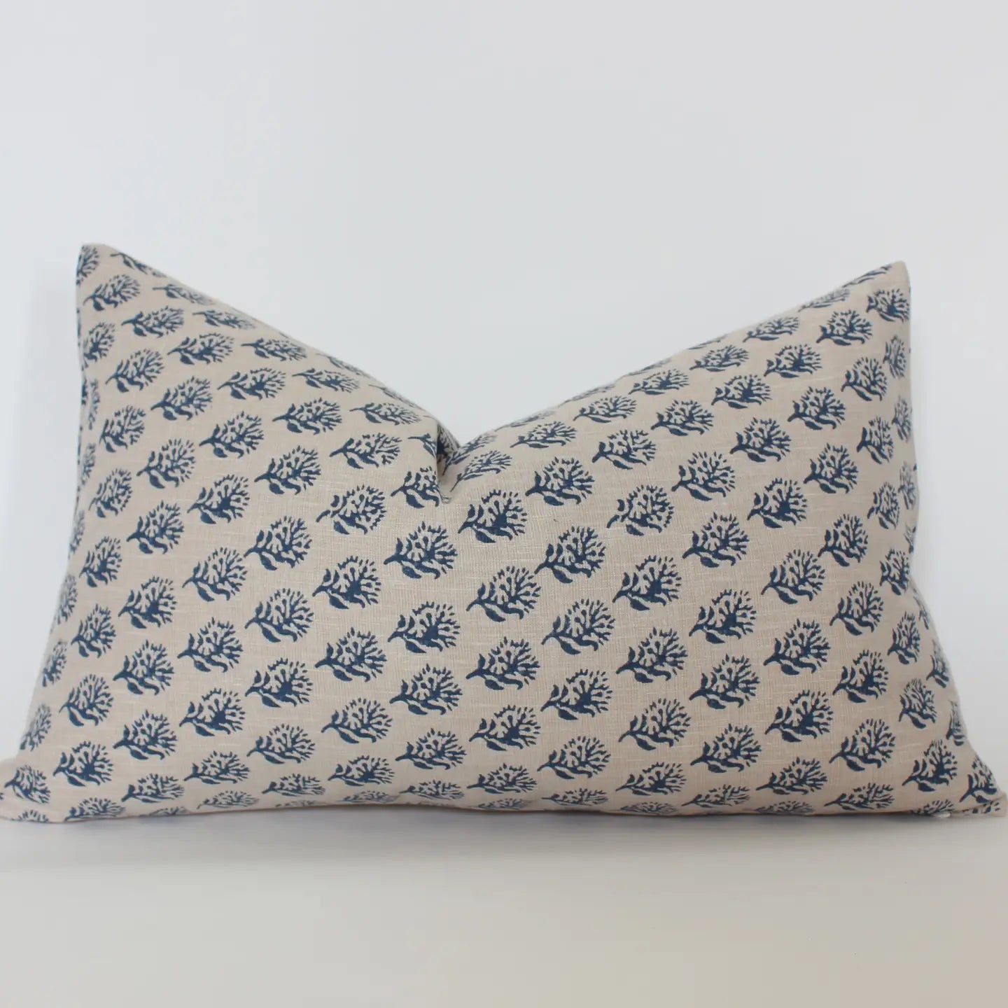 Textileish, Blue Floral Lumbar Pillow