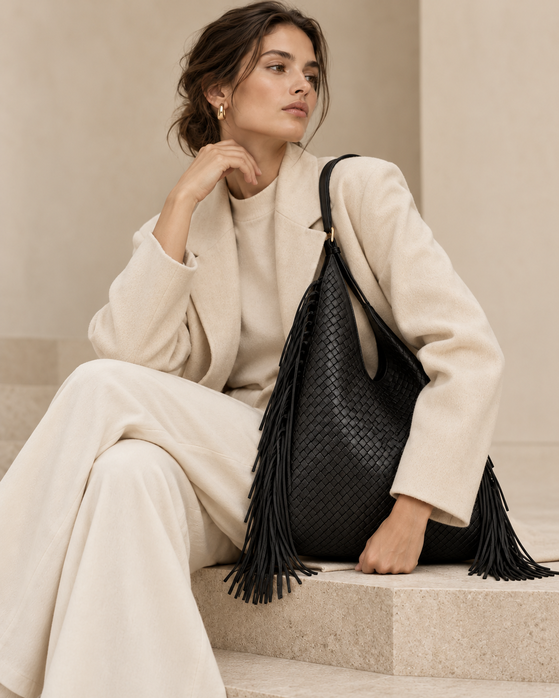 Woven Fringe Tote
