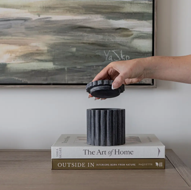 Luxe B Co., Fluted Marble Jar