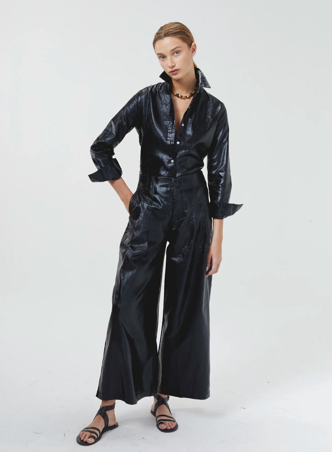 Lanhtropy, Culotte Metallic Linen Pants