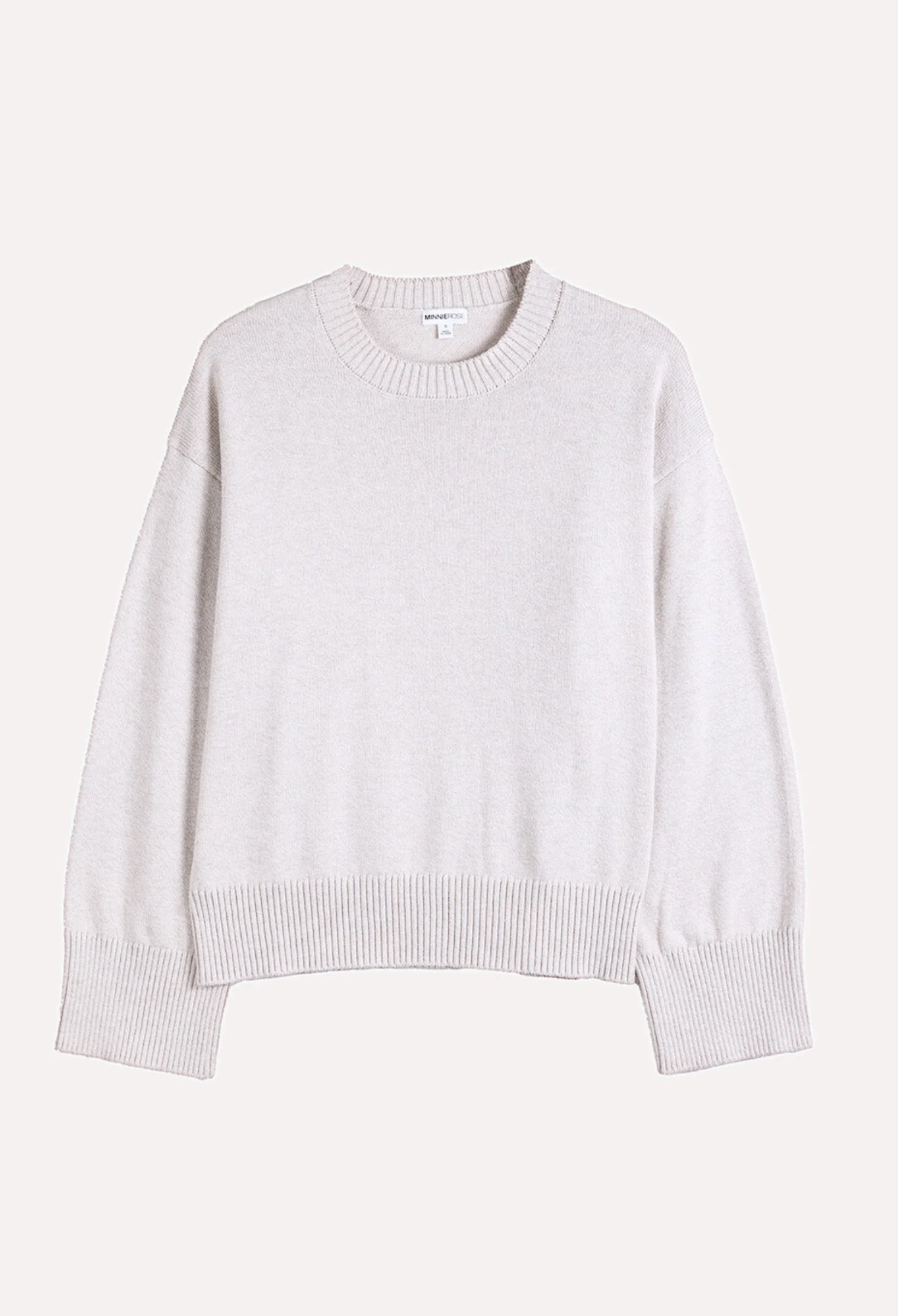 Minnie Rose, Luxe Cotton Blend Boxy Crew
