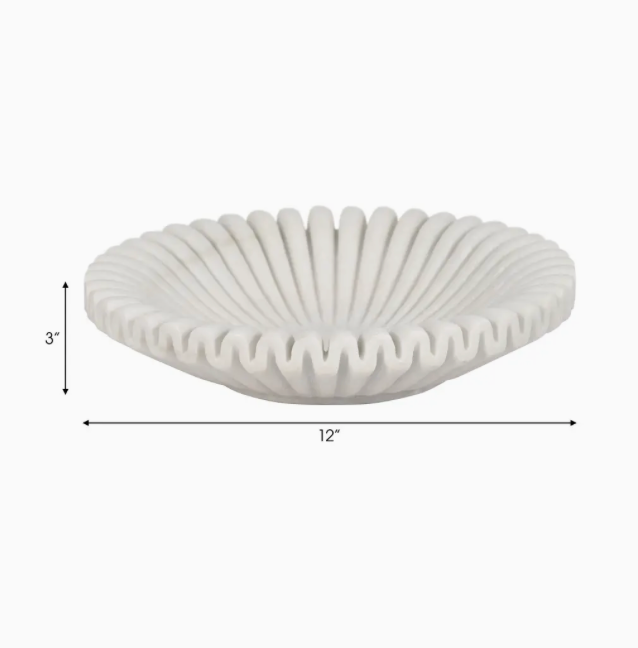 Sagebrook Home, Marble Pleated Bowl