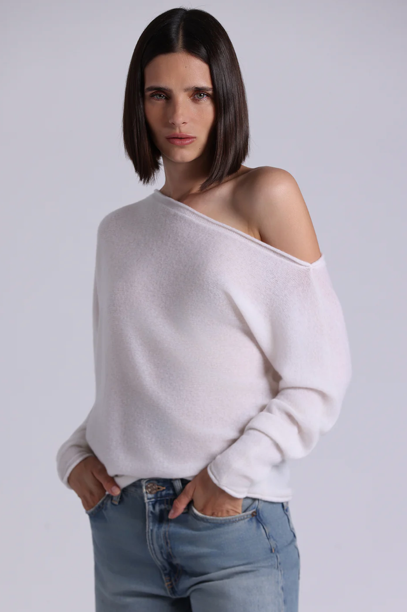 Minnie Rose, Off the Shoulder Sweater
