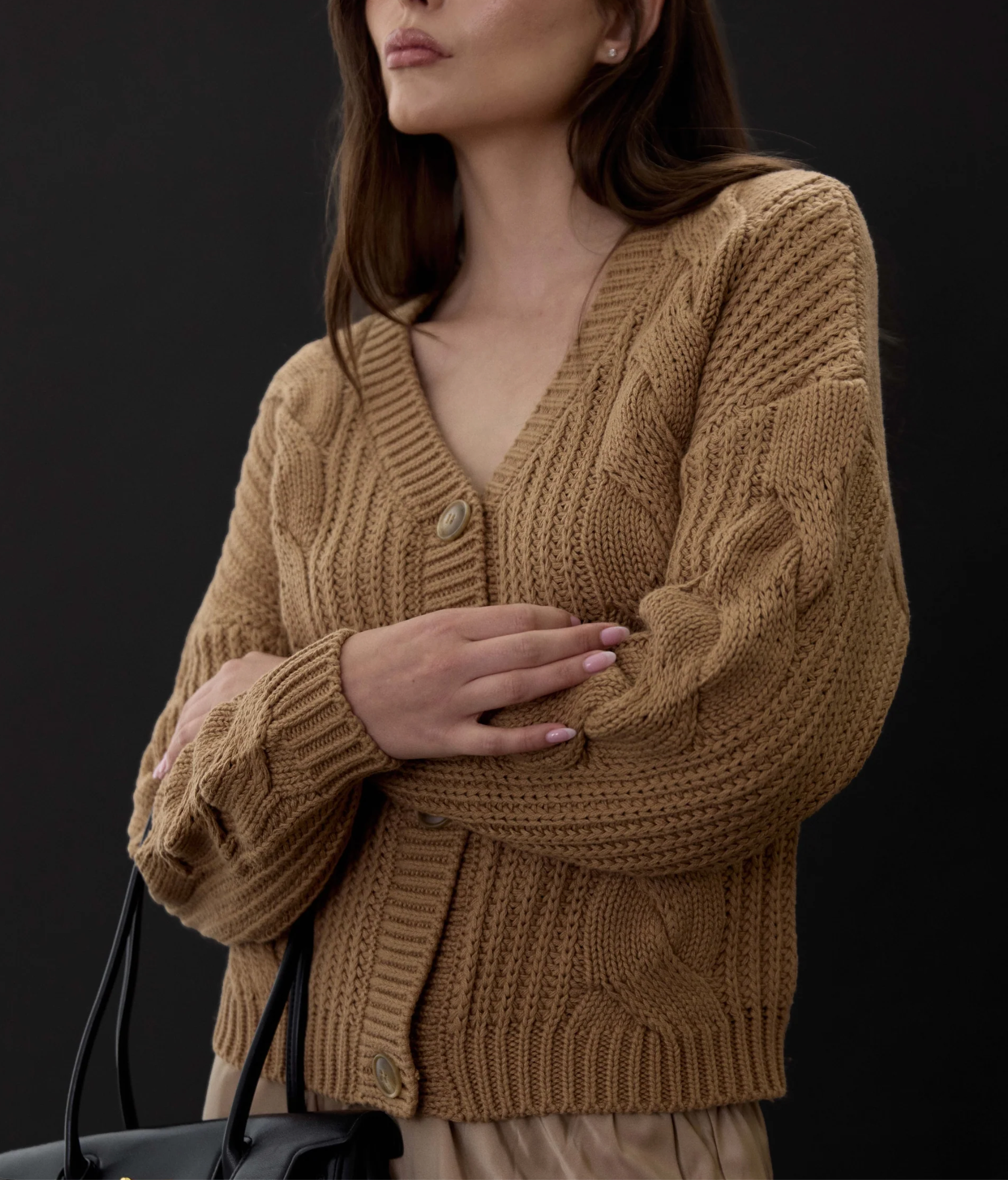 Amanda Maria, Cotton Cable Knit Cardigan