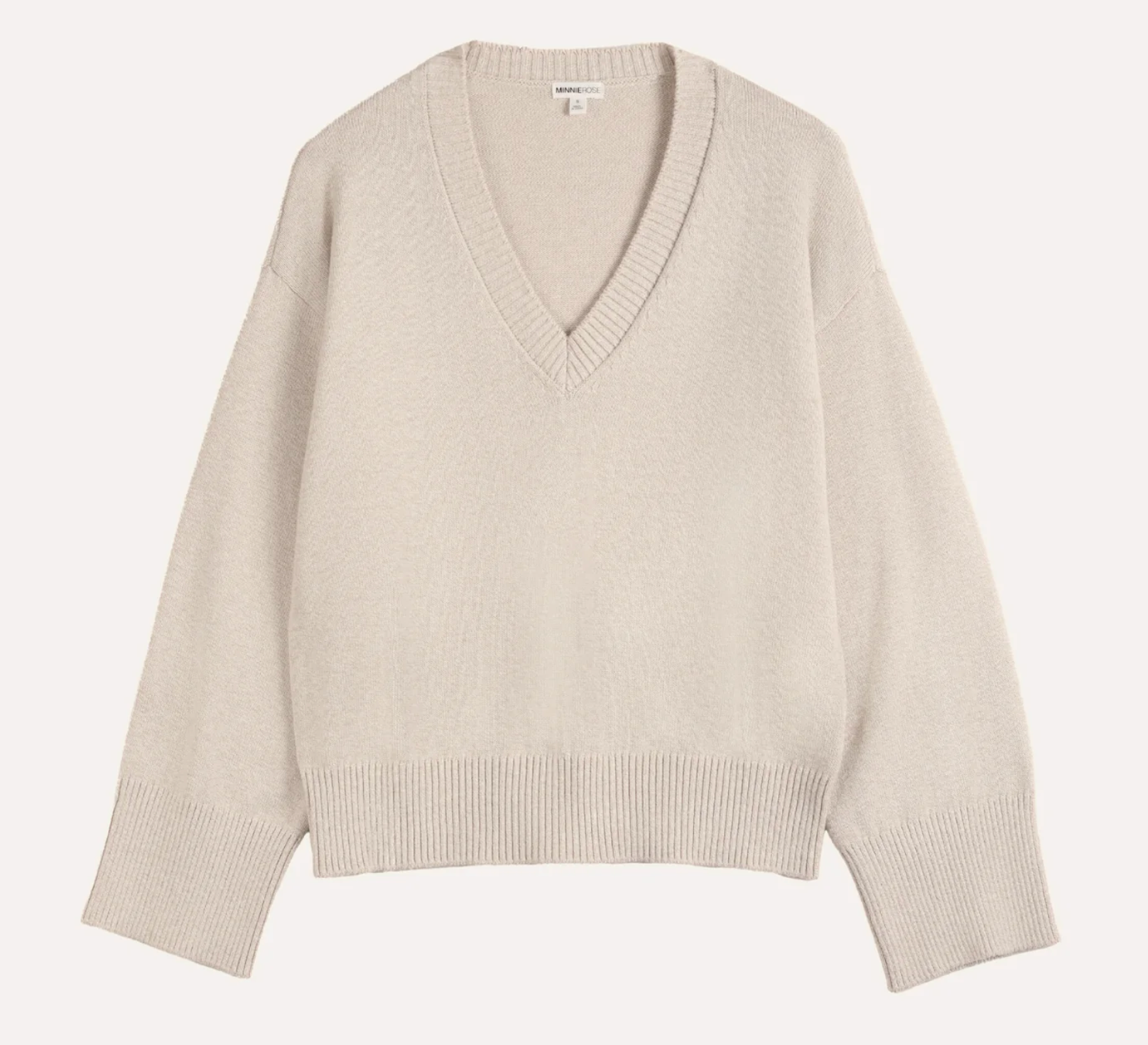 Minnie Rose, Cotton Boxy V Neck