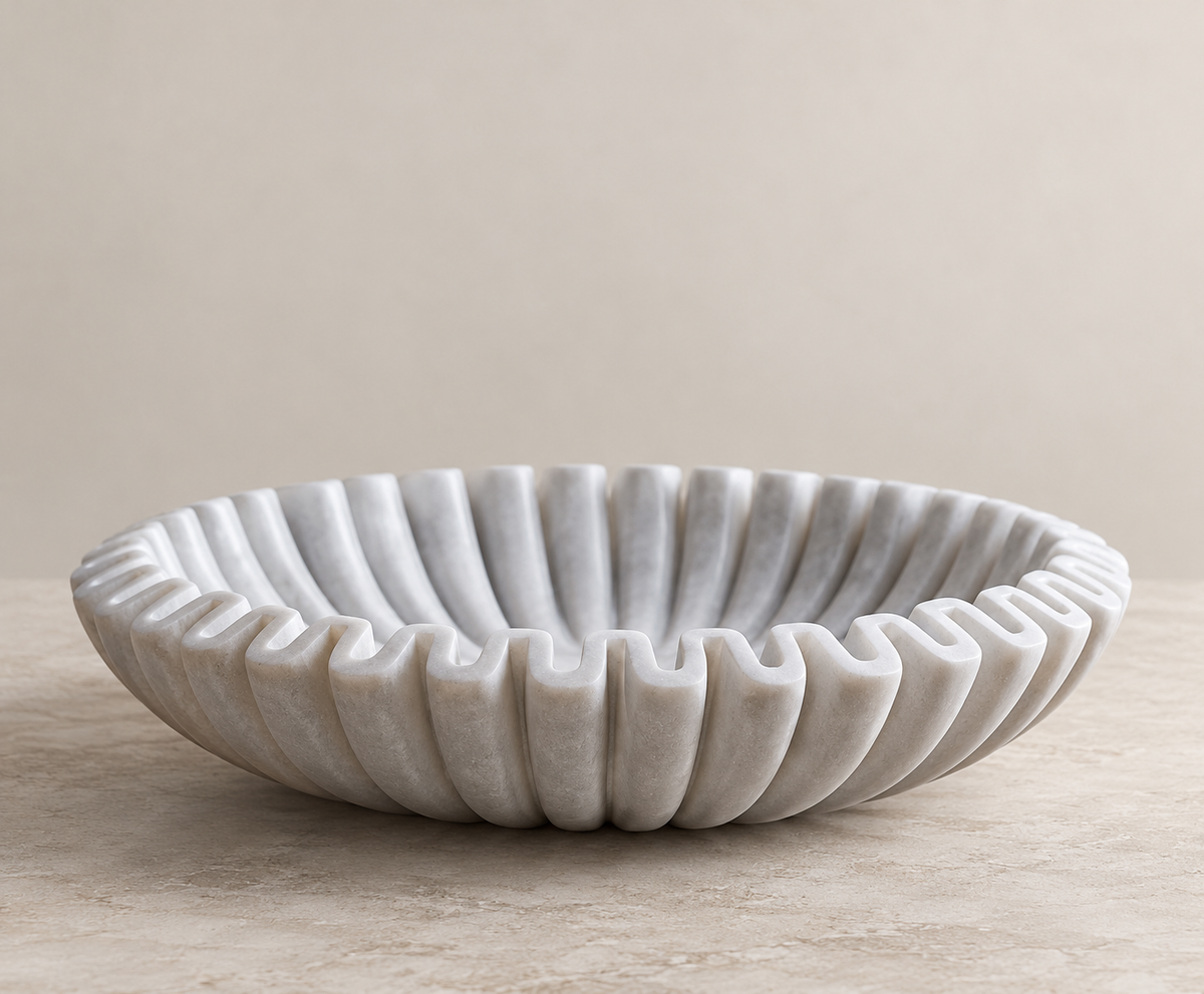 Marble Fluted Bowl