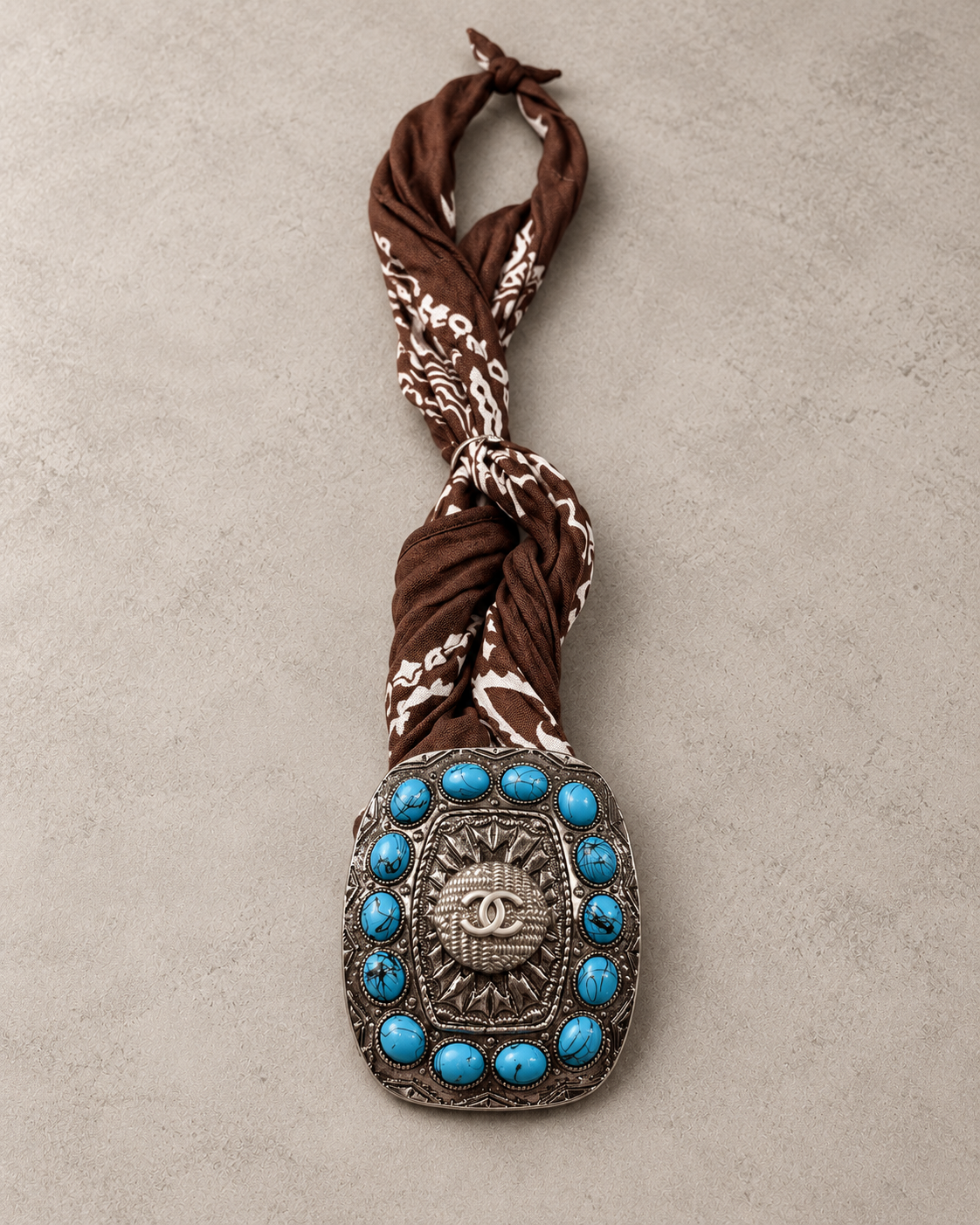Turquoise Concho Buckle Bandana