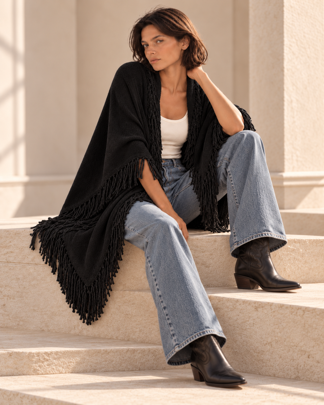 Cashmere Fringe Shawl