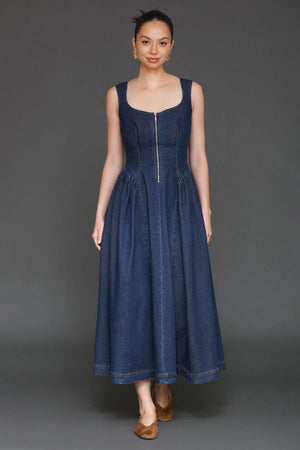 Aves Les Filles, Denim Midi Dress