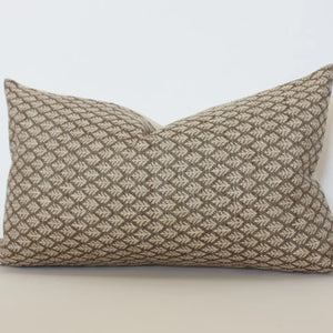 Textileish, Brown Floral Lumbar Pillow