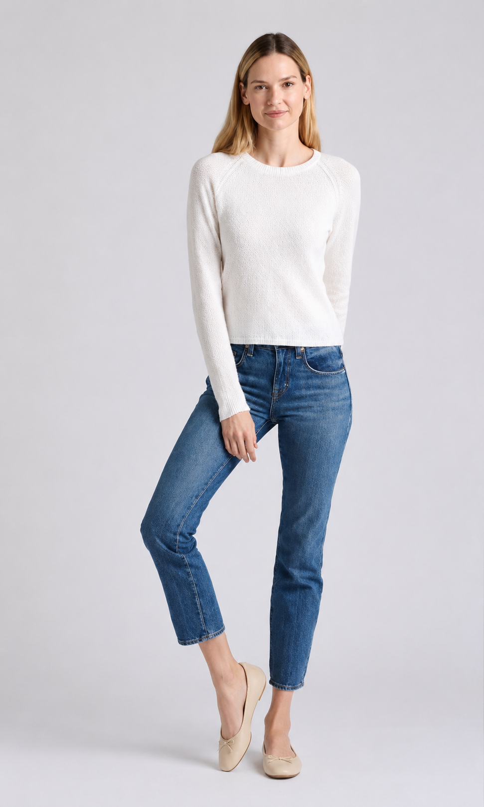 MR, Sheer Raglan Crew