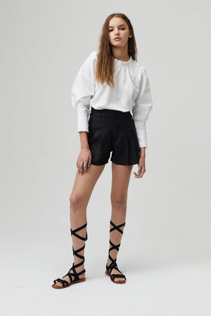 Frida - Linen Short, Black