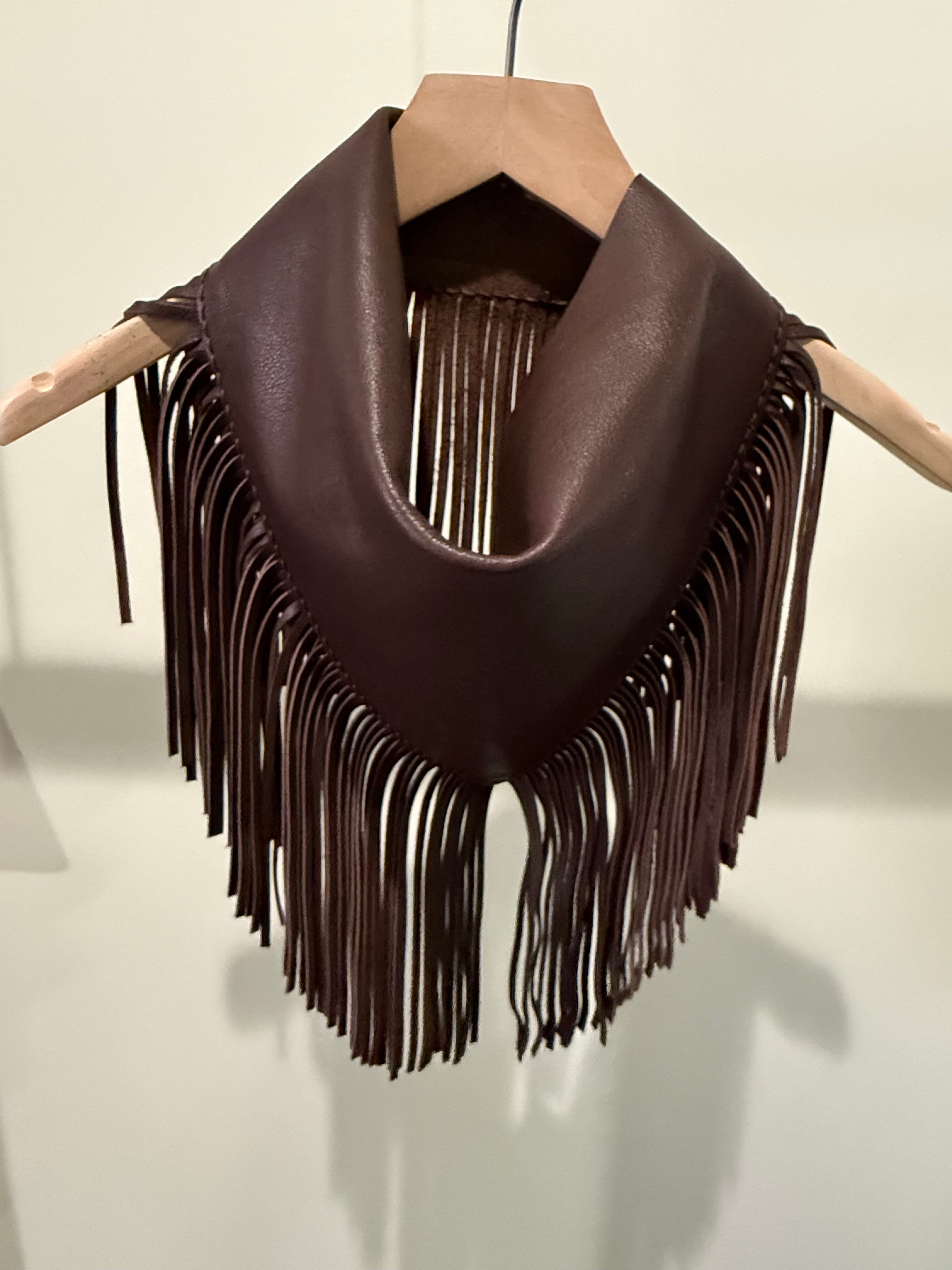 Sable Western "Kellie," Leather Fringe Scarf