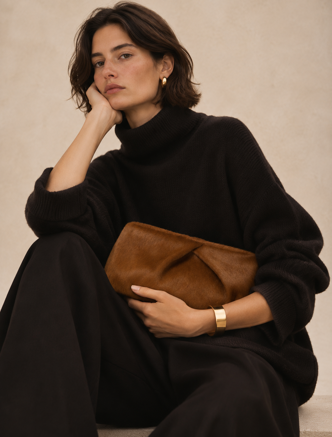 Jino Calf-Hair Clutch