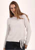 Minnie Rose, Cotton Cashmere Fringe Sweater