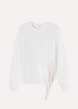 Minnie Rose, Cotton Cashmere Fringe Sweater