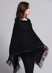 Minnie Rose, Cashmere Fringe Ruana w/ Studs