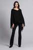 Minnie Rose, Cashmere Fringe Ruana w/ Studs