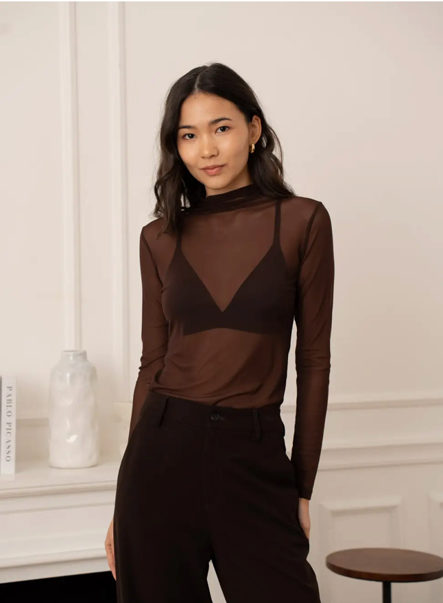Choklate Paris, Mesh Mock Neck