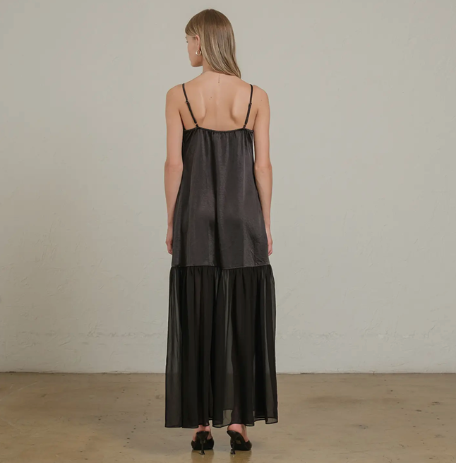 Raisonnel, Satin Sheer Slip Dress