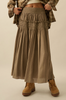 le field, Smocked Drop-Waist Maxi Skirt
