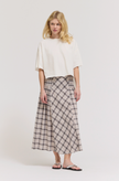 le field, Smocked Yoke Plaid Skirt