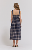 le field, Smocked Plaid Midi Dress