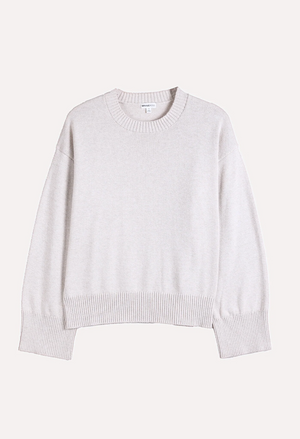Minnie Rose, Luxe Cotton Blend Boxy Crew
