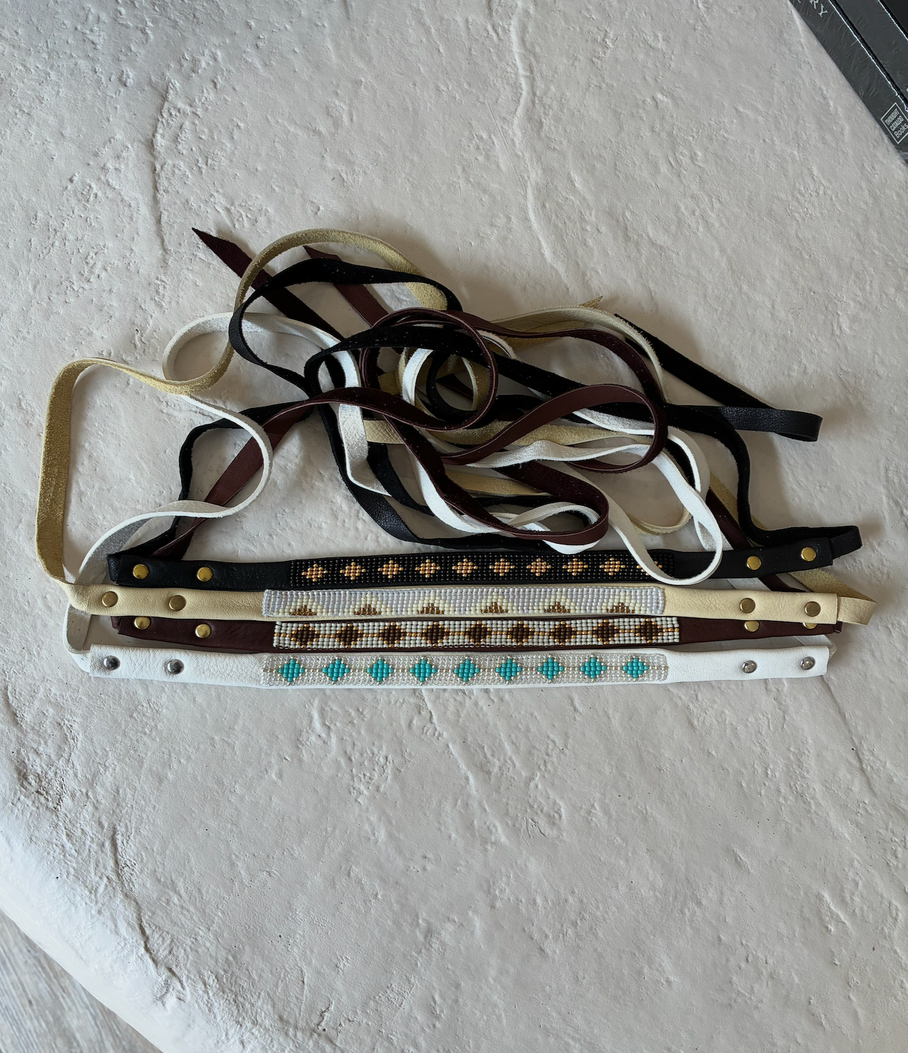 Leather Sage, Beaded Bolo