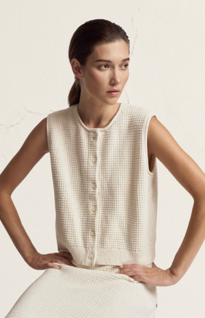 le field, Check Texture Knit Vest