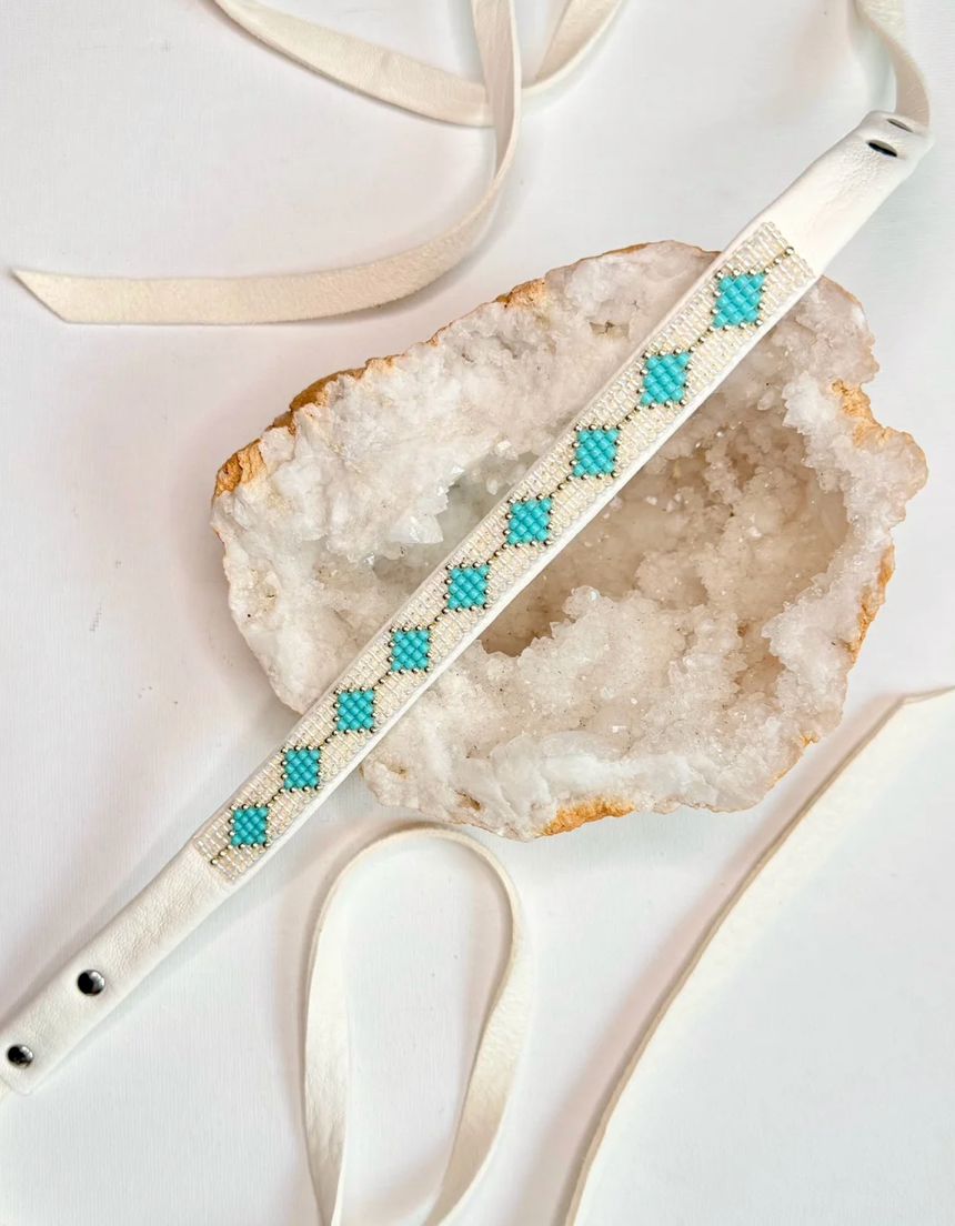 Leather Sage, Beaded Lariat