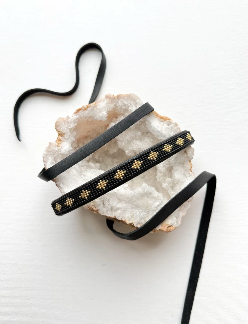 Leather Sage, Beaded Lariat