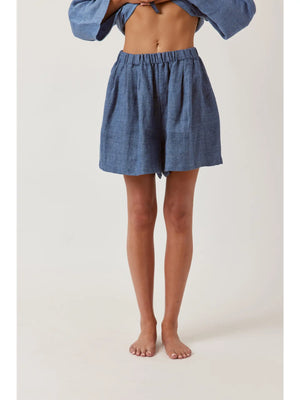 Pleated Linen Short