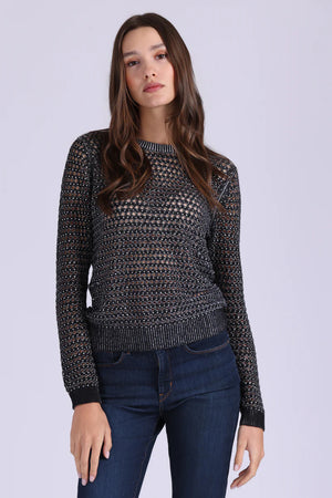 Minnie Rose, Plaited Mesh Sweater