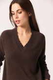 Minnie Rose, V-Neck Sweater