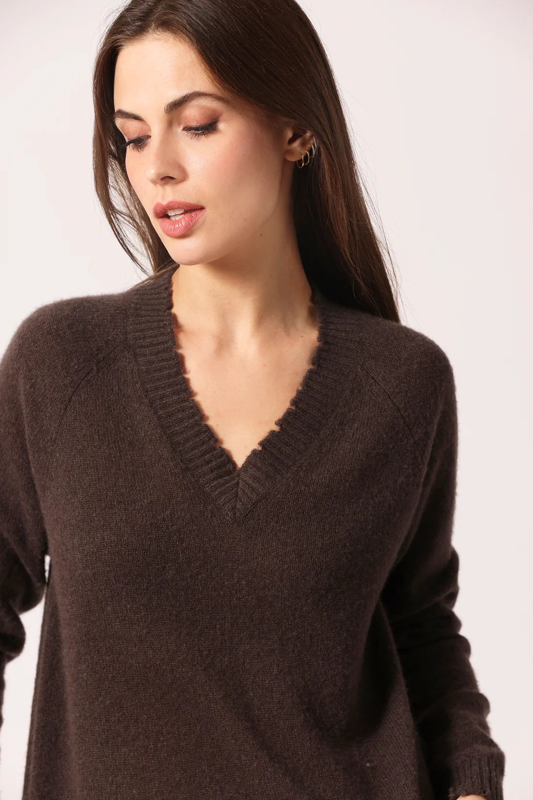 Minnie Rose, V-Neck Sweater