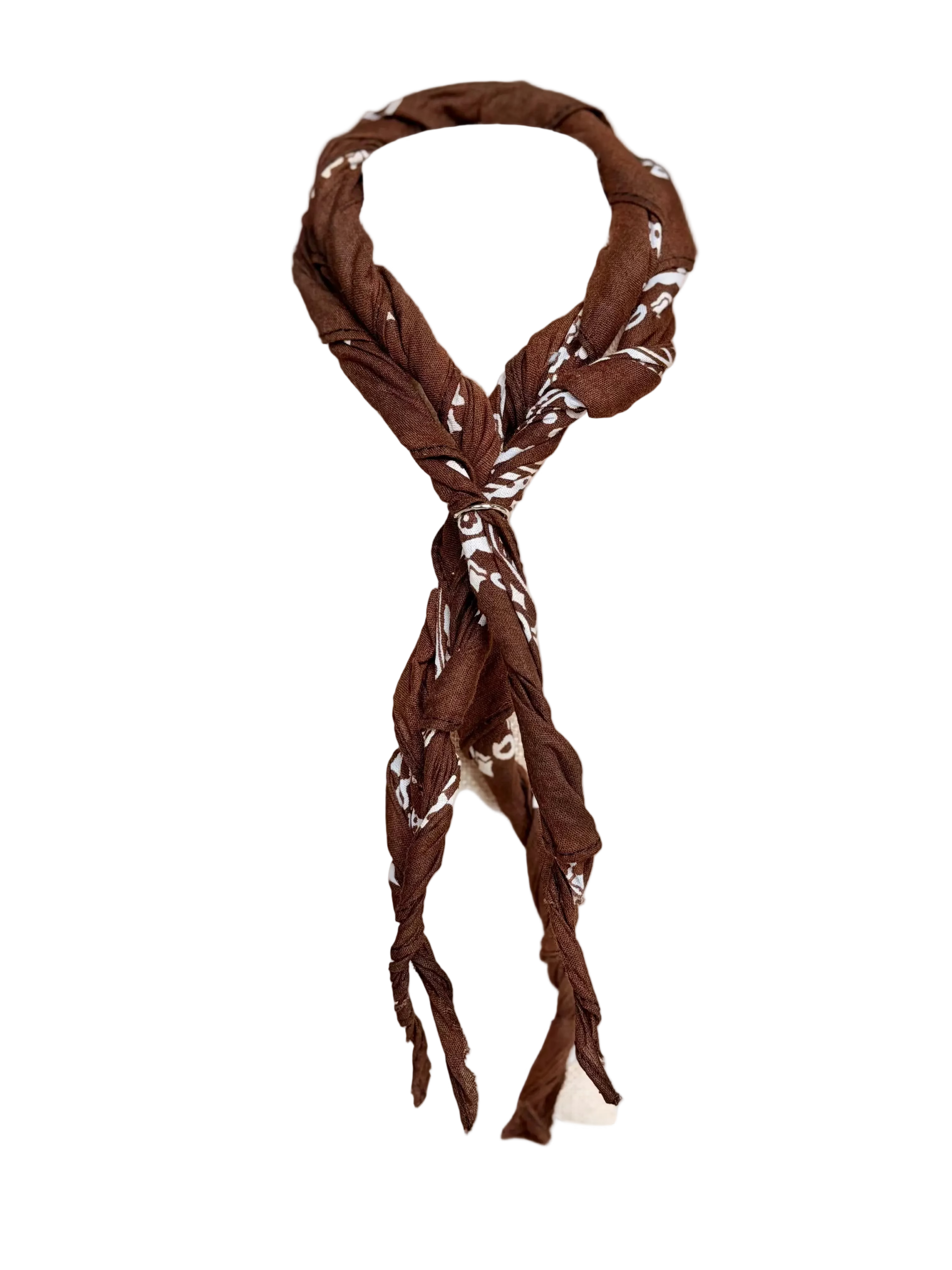 a brown tie die handmade bandana 