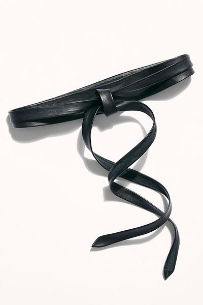 Midi Wrap Belt, Black