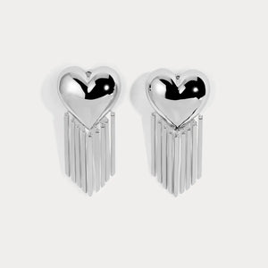 Bubble Heart Fringe, Earrings