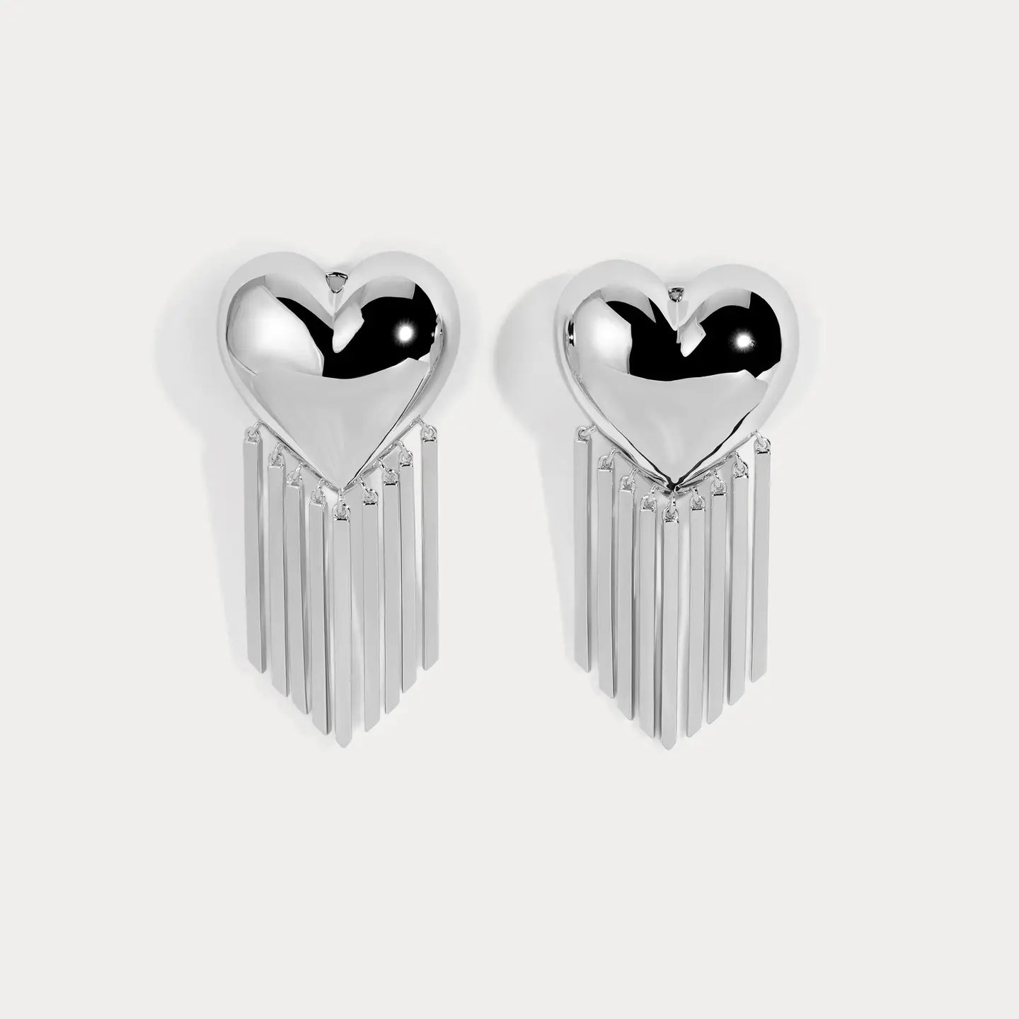 Bubble Heart Fringe, Earrings