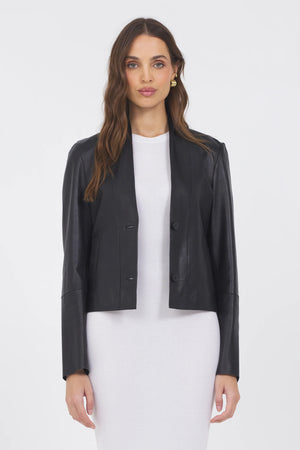 Jakett, Leather Blazer, Black